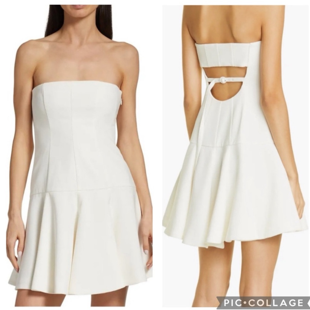 Cinq A Sept Arleen Strapless Mini Dress Ivory 4